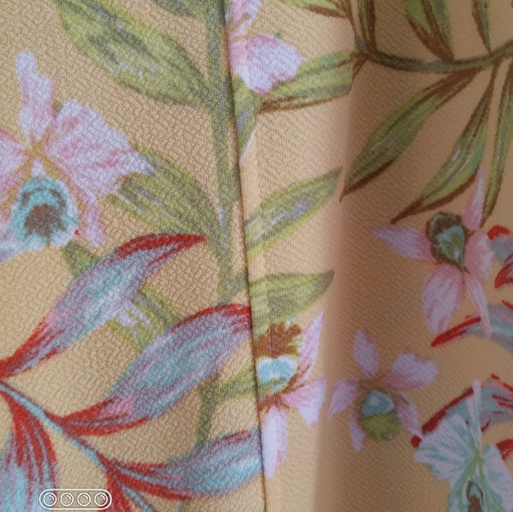 Belted Floral Flow Leg Yellow Pants - Picture 5 of 15